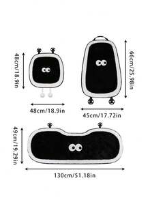 1件装汽车座椅垫黑色大眼睛长毛可爱汽车座椅垫温暖防滑舒适汽车座椅保护套也可用作椅垫可爱大眼睛怪物汽车颈枕毛茸茸可爱汽车腰枕 - 黑色 - 查看 10