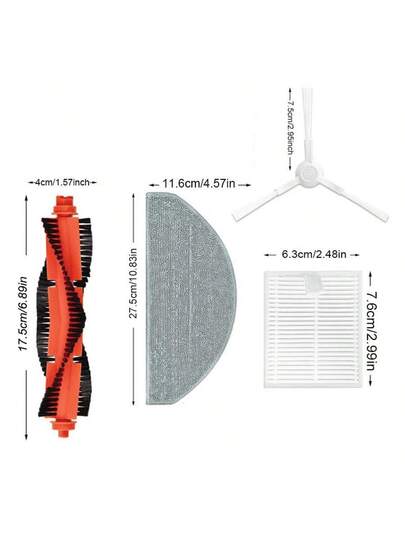 Compatible Xiaomi Robot Stofzuiger S20 E10 E12 B112 C103 Mijia 3C Plus Pro Accessories Spare Main Side Brush HEPA Filter Mop Parts view 6