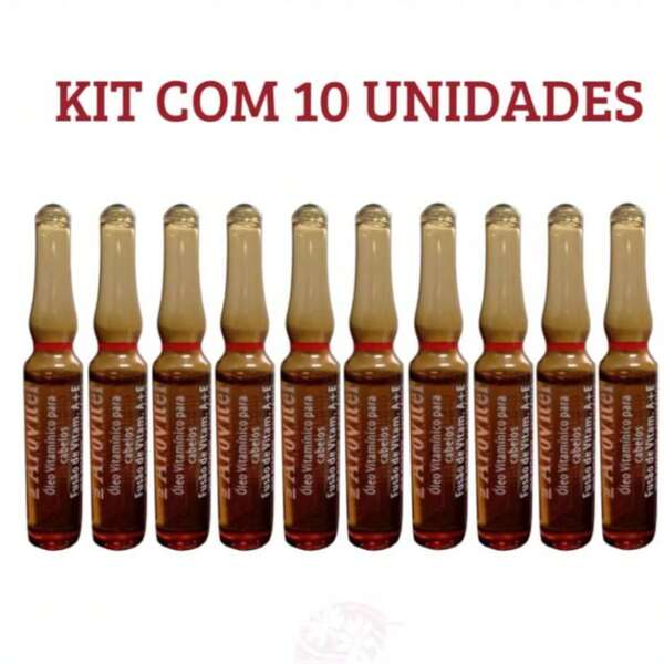 Kit 10 Ampolas Vitamina Arovitel A+E 2ml – Tratamento Capilar para Crescimento e Fortalecimento