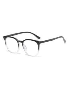 2025 Spring New Oval Frame Rivet Eyeglasses Frame, Fashion Commuter No-Makeup Face Versatile Leopard Print Cute PC (Polycarbonate) Clear Lens - Multicolor - View 7