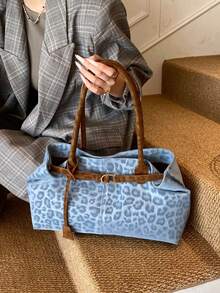 BAILEE حقيبة كتف مغناطيسية عصرية كبيرة السعة بتصميم Y2K Maillard Retro بألوان متناسقة مع نقشة جلد الفهد من جلد البولي يوريثان غير اللامع للنساء العاملات في مجال ذوي الياقات البيضاء، مثالية للجامعة والعمل والأعمال والتنقل والأنشطة الخارجية والسفر والنزهات والمكتب، مثالية للعمل والتسوق وحضور حفلات العشاء وفعاليات الموضة وإهداء الأصدقاء