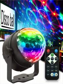 Disco Ball Stage Light - Multifunctional LED Magic Ball Projector With RGB DJ Party Lights, USB Powered Infrared Remote Control, Suitable For Wedding, KTV, Dance Performance And Home Celebration Wall/Desktop Installation, Holiday Atmosphere Decoration, Dynamic Lighting, High-Quality Lighting, KTV Entertainment