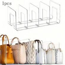 Tủ đựng ví nhựa cho tủ quần áo - Ngăn chia đựng túi xách và hồ sơ bằng acrylic trong suốt 4 ngăn, giải pháp kệ để bàn đa năng, giá trưng bày nhiều tầng có thể điều chỉnh để sắp xếp phụ kiện hiệu quả - trắng - Xem 1