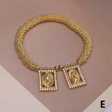 1pc CZ Micro Pave Virgin Charms Bracelet Cross Pendant Bracelet Fashion Religion Jewelry Bracelet