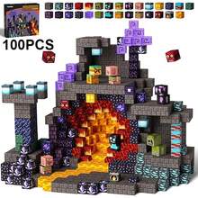 100pcs-300pcs Magnetic Building Blocks Set For Infernal Forest Scene, Pixel Cubes Creative DIY Educational Toy, STEM Learning Kit For Kids Ages 3-12, Back To School Season/ Halloween Gifts For Boys And Girls - Multicolor - View 14