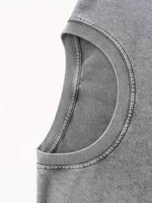 100% Pure Cotton  STRR Double-Sided Printed T-Shirt - Soft, Breathable, And Comfortable For Casual Wear - 灰色 - 查看 4