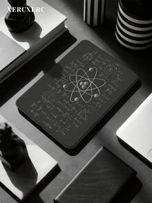 xercxerc Black Geometric Math Formula Printed On PU Leather Flip Cover, TPU Soft Back, 3-Fold Stand Function, Built-In Pen Slot, Shockproof And Drop Protection, Auto Wake/Sleep Feature, IPad Air 11-Inch Case, IPad 9th/10th/11th Generation Case, Fall IPad Case, Back To School Case, Compatible With IPad Pro 12.9/11/10.9 (2025/2024), IPad Air 10.9/10.5, IPad Mini 8.3, Galaxy Tab S10+/S9+/S8+ And More - 黑色 - 查看 4