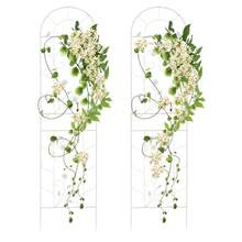 Elegant White Metal Garden Fence For Climbing Plants - Durable Iron Frame With Floral Design, Easy Assembly, Perfect For Enhancing Your Outdoor Space - 典雅白 - 查看 2