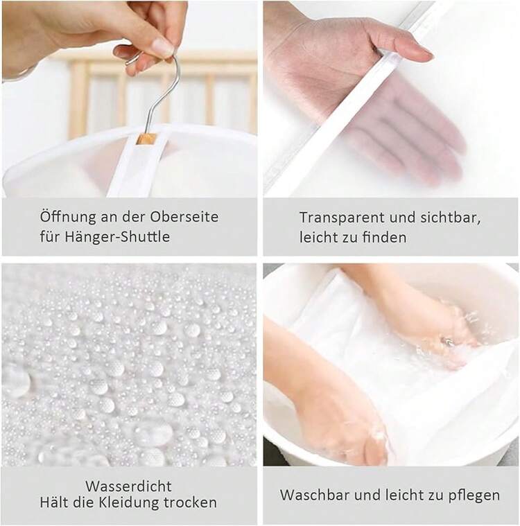 Bolsas para ropa con cremallera, resistentes al polvo para ropa, 60 x 100 cm, 6 unidades, transparentes, para chaquetas, camisas, suéteres, sudaderas con capucha - 60 x 120 cm - Añade 7