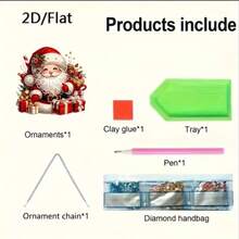 DIY 5D Christmas Diamond Painting Kit - Festive Santa With Gifts Scene, Acrylic Mosaic Art Craft, Unique Shaped Rhinestone Embroidery For Home & Bedroom Decor, Perfect Holiday Gift