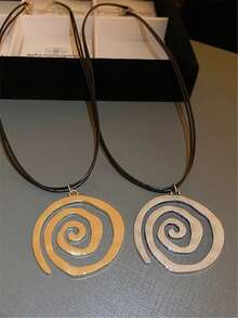 1 Pair Geometric Swirl Pendant Necklace - Multicolor - View 4