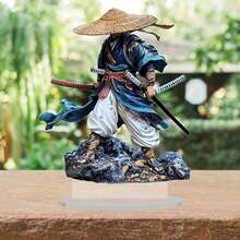 2D 平面优雅日式武士桌面装饰带底座 - 适合家庭和办公室使用，多功能艺术品，适合生日、乔迁、圣诞节和各种场合，风格多样 - 彩色 - 查看 7