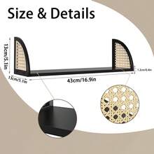 1 pieza Estantería flotante, estante de pared para decoración de baño, dormitorio, sala de estar y plantas, estantería flotante de madera para almacenamiento en la pared