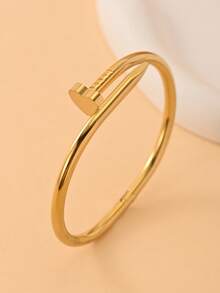 4pcs/3pcs/1pc 18K Gold Stainless Steel Bracelet, Luxurious & Elegant Jewelry, European & American Style, Suitable For Women, Festivals, Parties, Street Style, Banquets, Music Festivals, Gifts, Summer Beach Parties