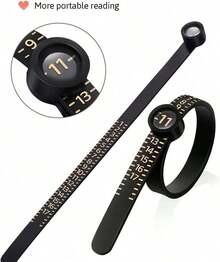 1Pc Ring Sizer With Magnifying Glass, Ring Sizer, Ring Sizer, Intuitive Reading. Plastic Ring Sizer With Lens, 1-17 Suitable For Daily Use. Convenient To Use
