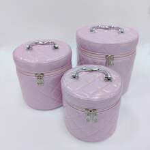 3 Stücke tragbare Eimer Makeup Koffer, große Kapazität, mit Handgriff und Spiegel, staubdicht, 20*20*20cm, 17*17*17cm, 15*15*15cm