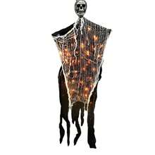 Halloween Scary Ghost Decoration Spooky Light Up Hanging Skeleton Party Props For Indoor Outdoor Haunted Houses - Orange - View 6