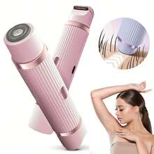 2合1女性電動刮鬍刀 - 乾濕兩用無痛除毛，適用於比基尼、眉毛、臉部、腿部和腋下 - 便攜式比基尼修剪器 - 可充電、無線 - 溫和且有效的刮鬍，女性2合1電動除毛套裝 - USB充電面部修剪器、私密修剪器、全身除毛器，送給她的禮物、多功能除毛器、腿部和手臂電動刮鬍刀、母親節禮物、聖誕禮物、新年禮物、200mAh - 彩色 - 查看 2