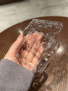 韩国水波纹透明手机壳，兼容三星 Galaxy Z Flip 5、Z Flip 6、Z Flip 4、Z Flip 3、Z 、FE 5G，透明防震后盖 - 無色 - 查看 6