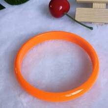 1PC/5pcs Vibrant Fluorescent Bohemian Resin Bracelet Set - Hip-Hop/Boho Style, Colorful Elastic Bands For Everyday & Gift Wear - Accessory, Cute Bracelets