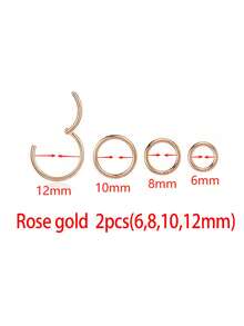 2pcs 16G Septum Piercing Surgical Steel Clicker Hinged Segment Ring Goth Nose Hoop Earrings Lip Ear Cartilage Helix Piercings