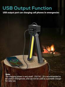 1 pieza Lámpara portátil moldeadora, Luz de trabajo magnética, 7 niveles de brillo, Diseño plegable giratorio 180°, Gancho y linterna de mano, Banco de energía recargable por USB, Luz de camping LED - Negro - Negro - Ver 5
