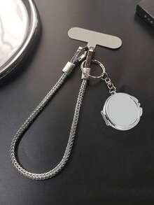 1 件金属万能钥匙手机挂链，时尚女士斜跨手腕手机壳链，带心形吊饰镜面吊坠，附赠透明垫子礼物，适合送给母亲、家人、朋友、生日、节日的手机吊饰、手机链 - 銀色 - 查看 16