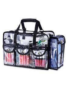 1pc Large Capacity Toiletry Bag, Multi-Functional Travel Makeup Bag, Transparent PVC Cosmetic Storage Pouch Travel Essentials For Holiday Vacation Bag For School Cruise Essentials Toiletry Bag For Women