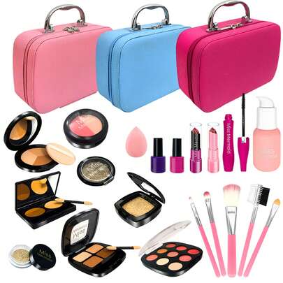 Kids Role Play Makeup Toy Set (No Real Cosmetics), Girls Pretend Makeup Toy Combo, Gift For Girls Birthday/Holiday/Halloween/Christmas