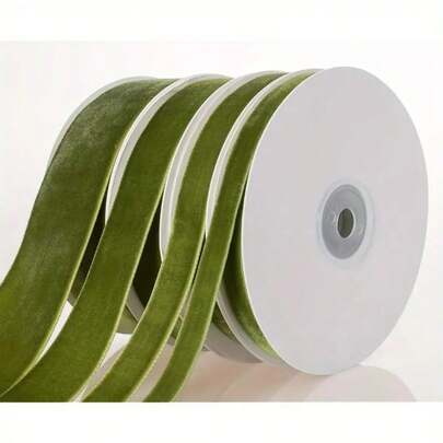 1pc 4.57m Single-Sided Non-Elastic Colorful Flocked Ribbon, Flocked Satin Ribbon, Flocked Satin Ribbon, Bow DIY Clothing (Excluding Paper Tube Roll, Length May Vary Slightly Due To Manual Measurement)