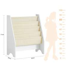 SoBuy 儿童 4 层吊带书架书柜带布艺搁板米色宽 62 x 深 30 x 高 71 厘米 FRG225-W - 白色 - 查看 9