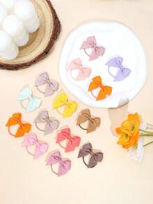 20/40/60pcs Mini Bow Hair Ties For Baby Girls - Soft Comfortable Matte Color Series Hair Ties Cute Fashionable Hair Accessories For Daily Wear - Multicolor - View 6