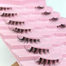 7 Pairs Half Lashes With Clear Band Cat Eye Tail Elongated Eyelashes Natural Look Wispy Faux Mink Lashes Fluffy Soft False Eyelashes Natural Makeup,Suitable For Christmas Makeup,Christmas Gift - Cat Eye Lashes - View 8