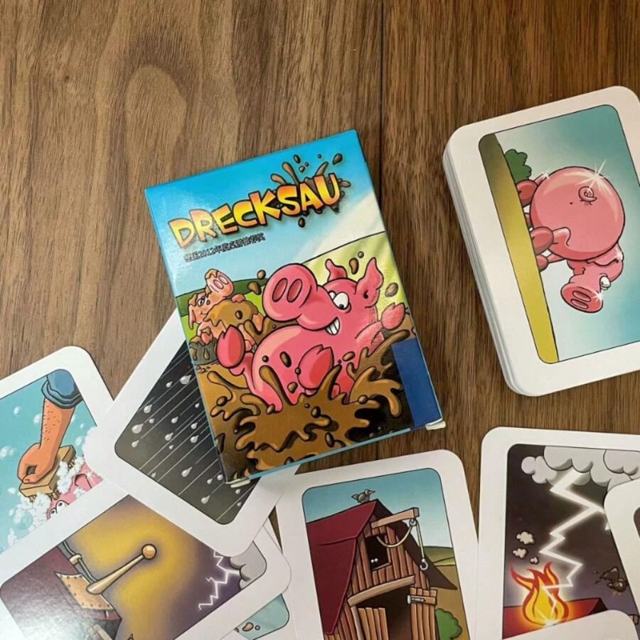 1盒脏猪棋盘游戏，逻辑推理策略思维互动卡牌游戏，适合家庭聚会、派对等活动（随机发货） - 彩色 - 查看 1
