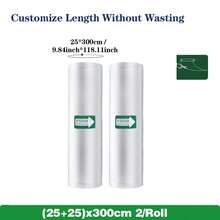 2 paquetes de rollos selladores al vacío, de 3M de longitud, duraderos y resistentes al desgarro, bolsas de almacenamiento de alimentos al vacío para cocina, para almacenamiento de alimentos y cocción a baja temperatura, artículos esenciales de cocina para el hogar - Blanco - Ver 15