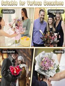 20/10/5/1张/包 花卉包装纸 - 防水花束包装纸，适用于情人节、DIY手工制作、花卉用品、婚礼、生日礼物包装、礼品包装、花束包装、DIY插花、母亲节、生日、婚礼、毕业典礼和周年纪念日 - 黑色 - 查看 10