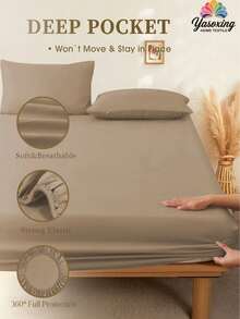 1 chiếc ga trải giường cotton 100% màu nâu cà phê, có độ sâu lớn, mềm mại, thoáng khí, thích hợp cho phòng ngủ, sử dụng được quanh năm. Ga trải giường mềm mại và thoáng khí, phù hợp với mọi kích cỡ giường - đơn, đôi, cỡ lớn, cỡ Queen. Độ sâu ga trải giường lên đến 11,8 inch, thích hợp cho giường ngủ, ký túc xá. - Cà phê nâu - Xem 2