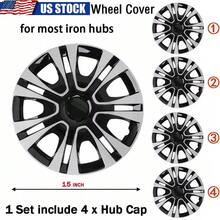 4X 15"Inch Wheel Cover S-Nap On Full Hub Caps Fit For R15 Tire & Steel Rim Sliver - 15英寸 - 查看 1