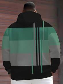 ZhuYa "Best Seller" sweat-shirt à capuche casual sport pour hommes grande taille, rayures, carreaux et imprimé color block, coupe ample avec poche, manches longues, veste de rue casual pour l'extérieur, automne - Multicolore - Voir 2