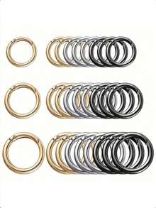 8pcs Spring O-Ring Alloy Buckle, Portable Hook Clip Key Ring DIY Accessory For Keychains, Bags, Wallets, Handbags, And Pet Leashes - Multicolor - View 8