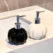 Nowoczesna, minimalistyczna, ceramiczna butelka z dozownikiem, czarno-biała, wielokrotnego napełniania, kreatywna butelka na mydło w płynie, stylowa butelka do dekoracji łazienki, butelka do zlewu domowego, butelka do dozownika płynu do publicznej toalety, butelka do przechowywania w łazience w hotelu, artykuły do łazienek komercyjnych, butelka do zlewu w holu hotelowym