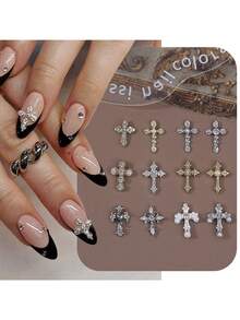 36 件 [哥特十字美甲宝石] 36 件 3D 合金朋克十字美甲饰品 - 十字金属水钻美甲饰品 美甲饰品 美甲钻 水钻 - DIY 美甲装饰 美甲用品 美甲 - 彩色 - 查看 9