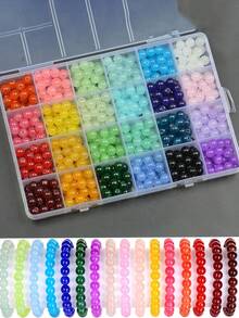 24 件套玻璃珠套件，8 毫米手链制作用品，成人和女孩手工制作的 DIY 珠宝工艺品