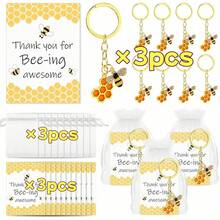 20/12/6/3/1 蜜蜂主题员工感谢礼套装，包含可爱蜜蜂钥匙扣、感谢卡、欧根纱袋，可作为激励同事的礼物、减压玩具、婚礼钥匙扣、生日礼物、钥匙扣套装、钥匙圈、婚礼装饰、父亲节礼物、派对礼品袋、派对礼品袋填充物、钥匙扣套装、毕业礼物、学年结束学生礼物 - 蜂巢鑰匙扣 - 查看 8