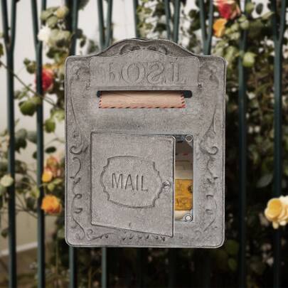 Buzón de pared, buzón de metal para decoración del hogar, buzón de metal rústico