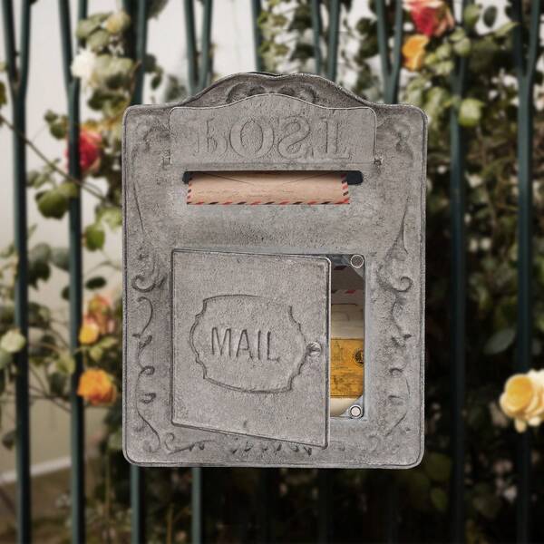 Cassetta postale da parete, cassetta postale in metallo per decorazioni domestiche, cassetta postale in metallo rustico