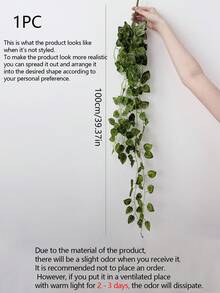 2Pcs Artificial Watermelon Leaves, Sweet Potato Leaves, Crab Apple Leaves Wall Hanging Vines, Artificial Hanging Plants, Non-Potted Plants, Simulated Plants, Artificial Ivy Garland Vines. They Can Be Used For Outdoor Decoration, Home Decoration, Room Decoration, Bedroom Decoration, Living Room Decoration, Wall Decoration, Garden Decoration And Pot Decoration.
