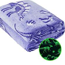 Couverture Nocturne En Flanelle, Design De Fossiles De Dinosaures. Convient Pour Un Cadeau D'anniversaire, Une Serviette De Plage, Une Saison De Remise Des Diplômes.