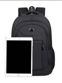 Mochila de gran capacidad, mochila de viaje de trabajo, para hombres, mochila escolar de gran capacidad, bolso para hombres, mochila de escuela secundaria, mochila escolar - Negro 62515-1 - Ver 7