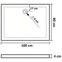 vidaXL Rectangular ABS Shower Base Tray  31.5"X39.4" - Black - View 8